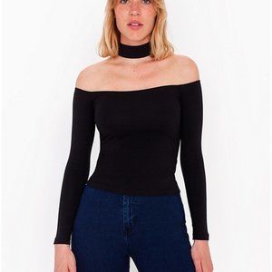 American Apparel Choker Shirt Off Shoulder